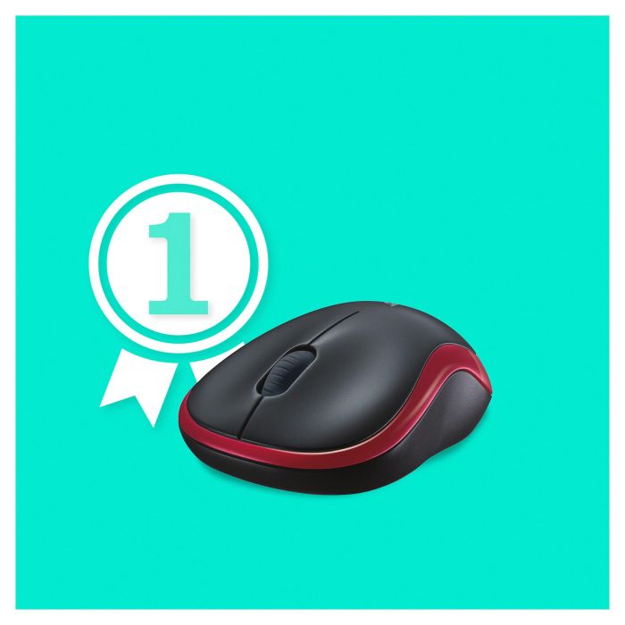 Logitech M185 Ratón Inalámbrico Óptico 1000 DPI Rojo