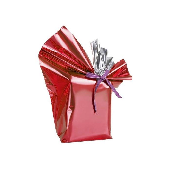 Papel De Regalo Bobina Colibri 60 Cm X 15 M Doble Rojo Metalizado