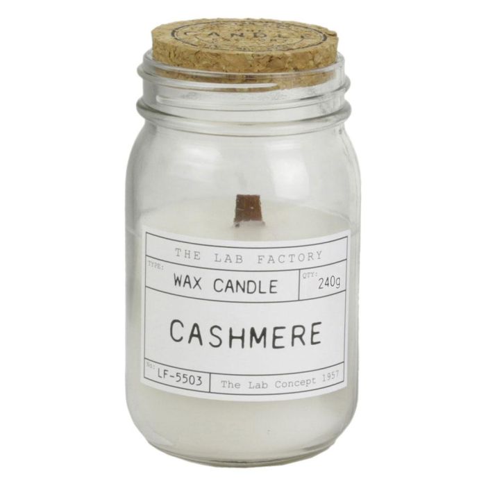 Home Deco Factory Tarro con Vela Mecha Madera Colección Apothicaire 240g Cera Aroma Retro Elegante Bote Cristal 7.8x14cm 3