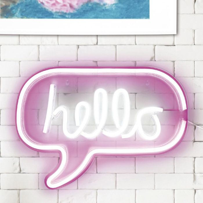 Home Deco Factory Lámpara LED Neon "Hello" con Efecto Neón 220 Leds USB 43x2x31 cm 4 Home Deco Factory Lámpara LED Neon "Hello" con Efecto Neón 220 Leds USB 43x2x31 cm 4