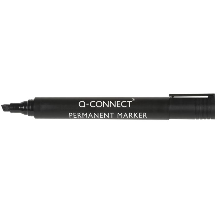 Q-connect Rotulador Permanente Negro Punta Biselada 5 mm 1