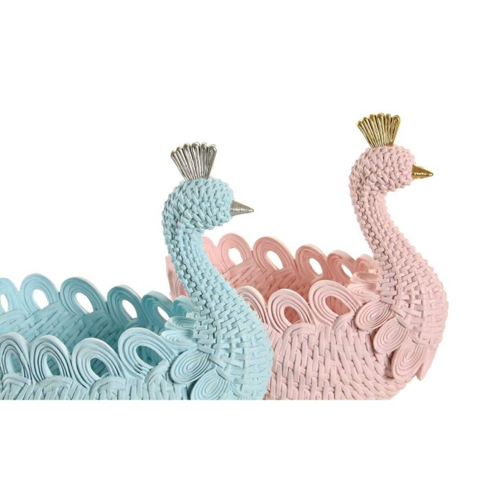 Bandeja Vaciabolsillos Romantico DKD Home Decor Azul Celeste Rosa Palo 14.3 x 23 x 23 cm (2 Unidades) Bandeja Vaciabolsillos Romantico DKD Home Decor Azul Celeste Rosa Palo 14.3 x 23 x 23 cm (2 Unidades)