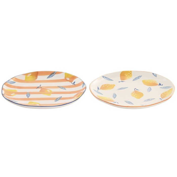 Plato Mediterraneo DKD Home Decor Azul Amarillo 27 x 2.7 x 27 cm (2 Unidades) 2 Plato Mediterraneo DKD Home Decor Azul Amarillo 27 x 2.7 x 27 cm (2 Unidades) 2
