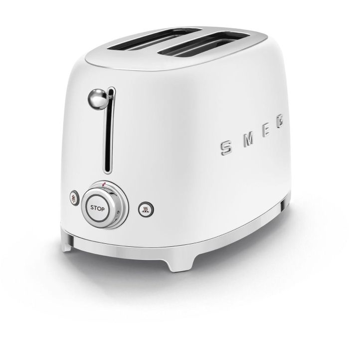 Smeg TSF01WHMEU Tostador de Pan de 2 Ranuras, Diseño Estilo Retro Años 50, Acabado Blanco Mate 2