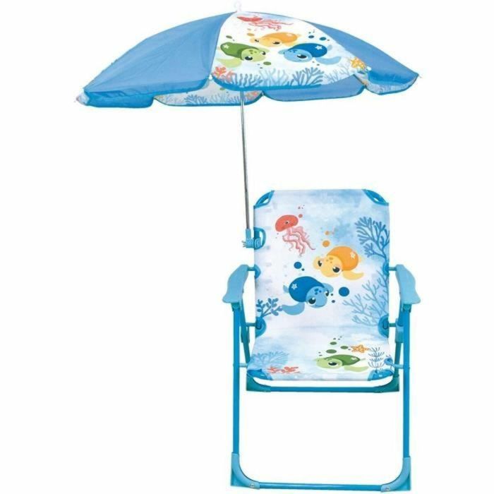 Fun House Silla Ma Petite Carapace Tortue AAAI80122 Muebles de Jardín para Niños Al.53 x L.38,5 x P.37,5 cm con Sombrilla de 65 cm 1