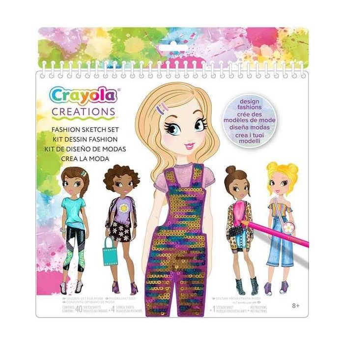 Crayola Súper Álbum I Love Fashion Creations: ¡Crea tu propia colección de moda! Incluye pegatinas. Ideal para 6 a 99 años. 3