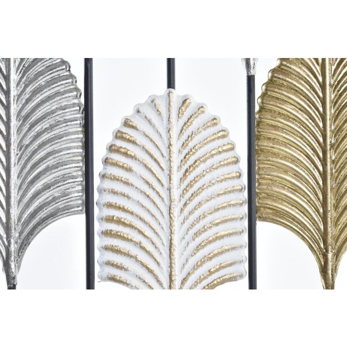 DKD Home Decor 2 x 90 x 35 cm Hojas Decoracion Pared Moderno Negro Multicolor