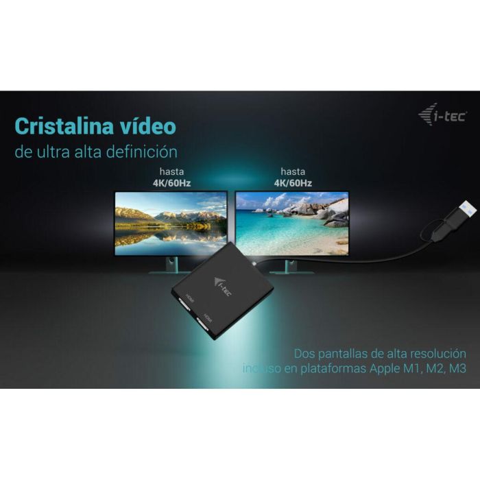 Cable USB i-Tec CADUAL4KHDMI Negro Cable USB i-Tec CADUAL4KHDMI Negro