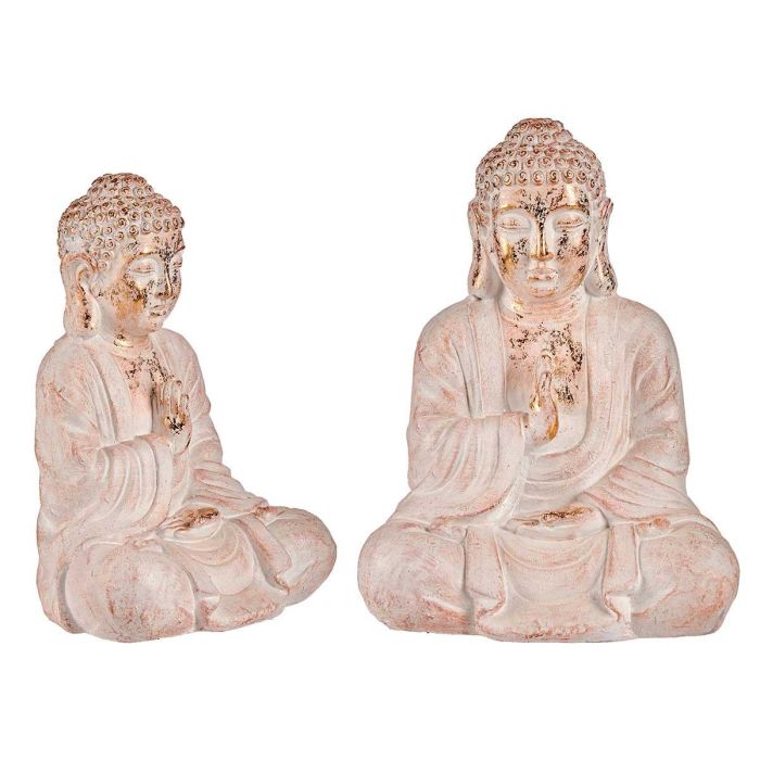 Buda Poliresina Rezando Blanco y Oro Ibergarden 23.5x49x36 cm Buda Poliresina Rezando Blanco y Oro Ibergarden 23.5x49x36 cm