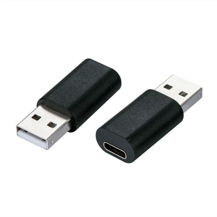 VALUE 12.99.2995 Adaptador USB-A Macho a USB-C Hembra Negro Velocidad 480 Mbps 2