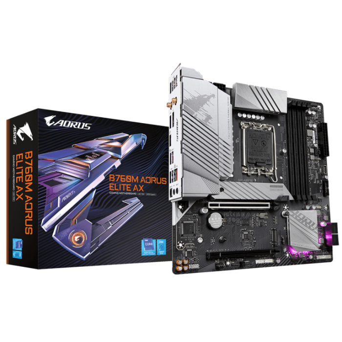 GIGABYTE B760M AORUS ELITE AX placa base Intel B760 Express LGA 1700 micro ATX GIGABYTE B760M AORUS ELITE AX placa base Intel B760 Express LGA 1700 micro ATX