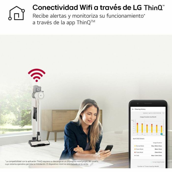 Aspirador Escoba Ciclónico Inalámbrico LG CORDZEROA9K-LITE1C 34 Aspirador Escoba Ciclónico Inalámbrico LG CORDZEROA9K-LITE1C 34