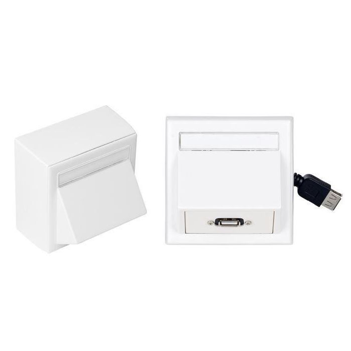 Vivolink Caja de Conexión de Pared USB 2.0 con Caja de Pared Thorsmann Blanca para Aulas y Salas de Reuniones