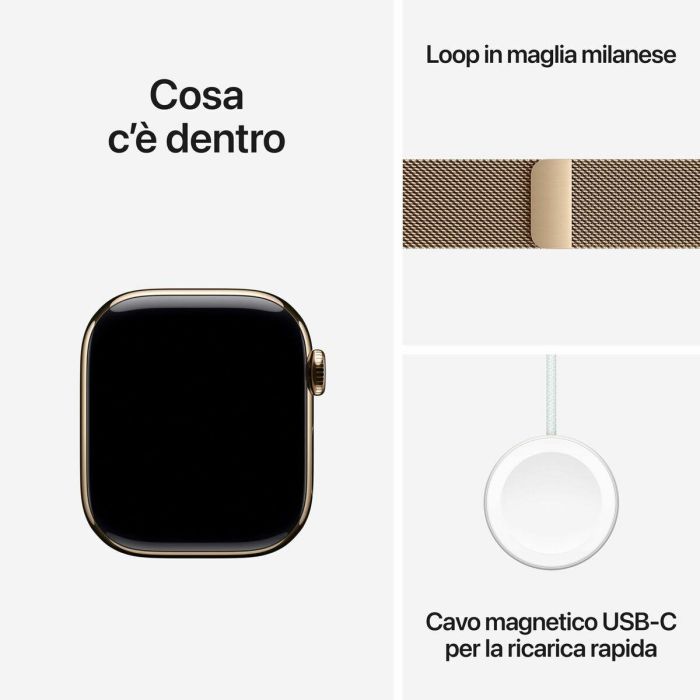 Apple Watch S11 GPS + Cellular Smartwatch de Titanio Dorado con Correa Milanese Loop y Pantalla Retina LTPO3 OLED 1 Apple Watch S11 GPS + Cellular Smartwatch de Titanio Dorado con Correa Milanese Loop y Pantalla Retina LTPO3 OLED 1