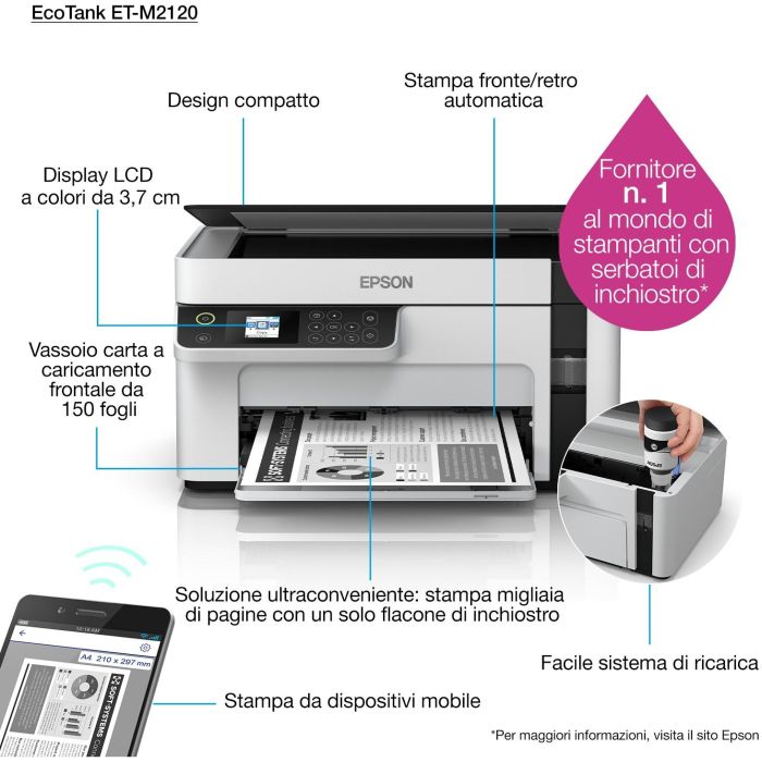 EPSON Multifunción A4 Mono EcoTank ET-M2120 37 EPSON Multifunción A4 Mono EcoTank ET-M2120 37