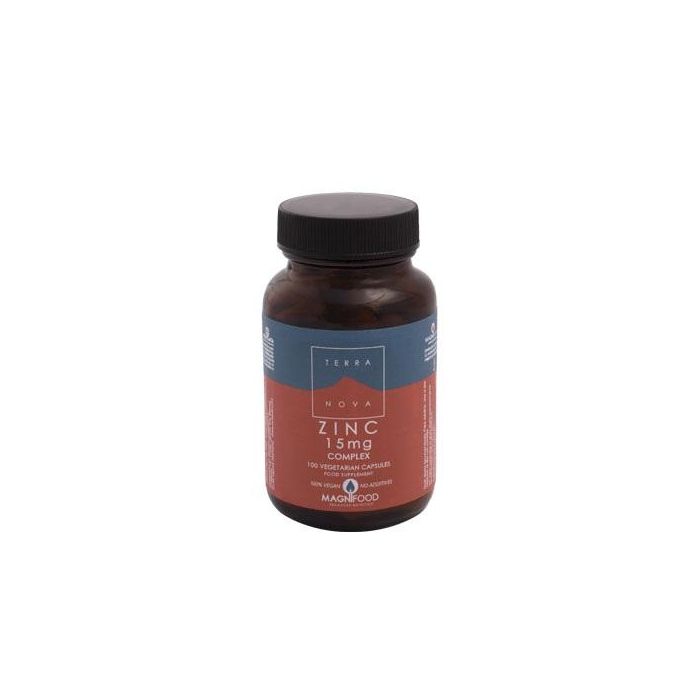 TERRANOVA Zinc 15mg Complex 50 Cápsulas. Apoya Sistema Inmunitario y Función Cognitiva. Apto para Veganos