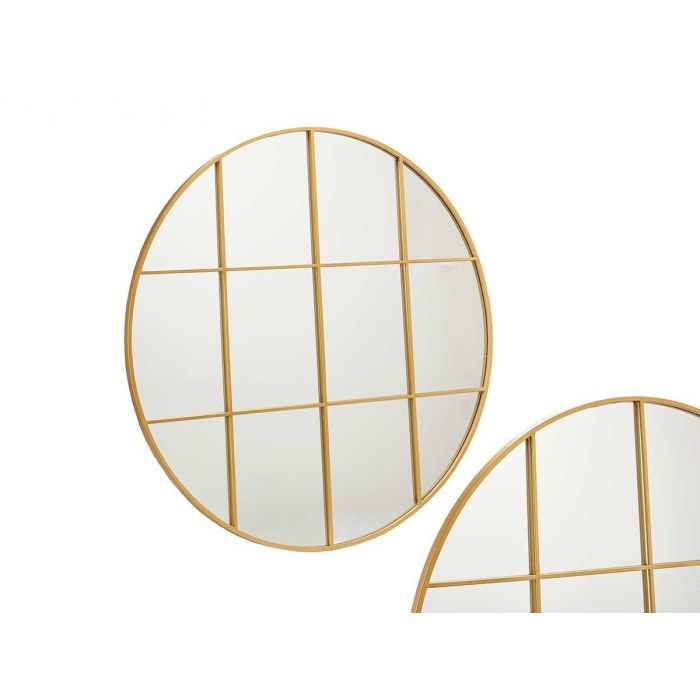 Espejo Ventanal Redondo 100 cm Oro - Giftdecor