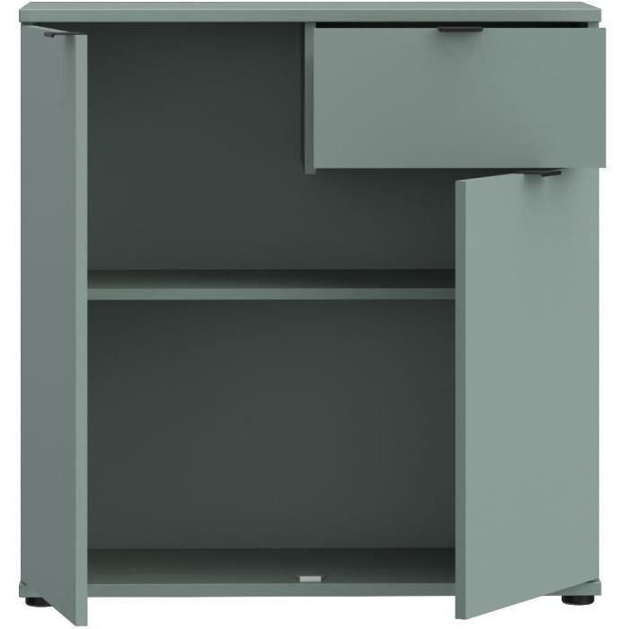 Mueble de almacenaje pequeño GANYMEDE GNMK222LU59 - Aparador 2 puertas, 1 cajón - Salvia - 80,1 x 34,1 x 82,3 cm 3 Mueble de almacenaje pequeño GANYMEDE GNMK222LU59 - Aparador 2 puertas, 1 cajón - Salvia - 80,1 x 34,1 x 82,3 cm 3