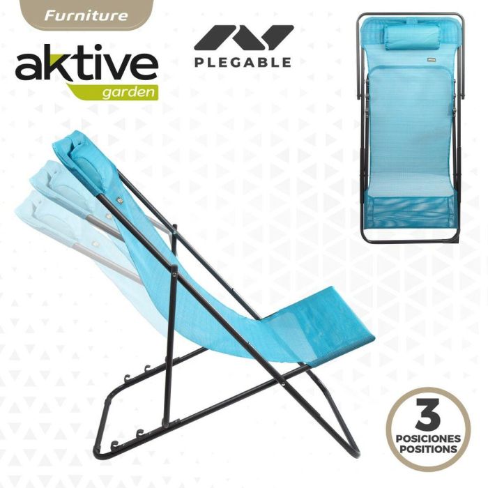 Tumbona reclinable Aktive Azul 53 x 87 x 78 cm (4 Unidades) 4 Tumbona reclinable Aktive Azul 53 x 87 x 78 cm (4 Unidades) 4