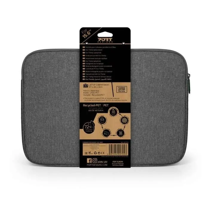 Port Designs POR3567044007053 Funda para portátil Yosemite ECO de 15,6 pulgadas, color gris 4 Port Designs POR3567044007053 Funda para portátil Yosemite ECO de 15,6 pulgadas, color gris 4