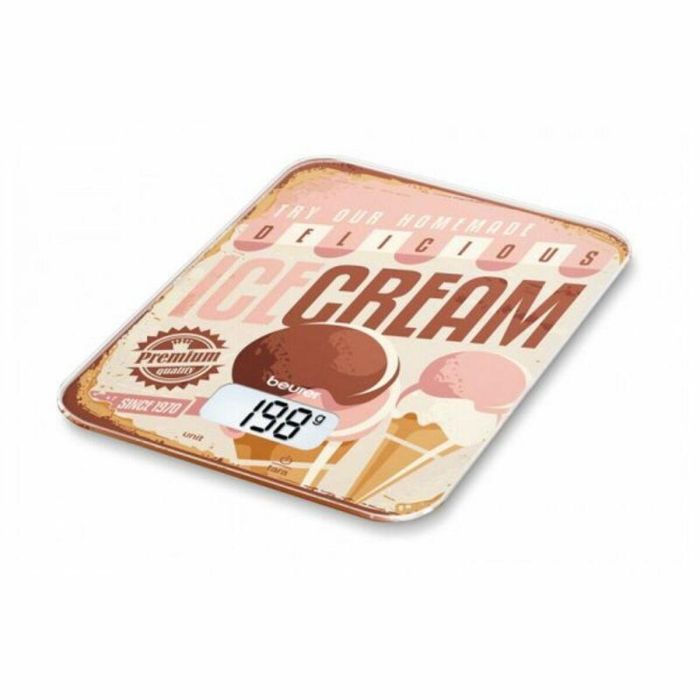 Beurer KS-19 ICE CREAM Balanza de Cocina de Vidrio Ultra Plano, 5 kg