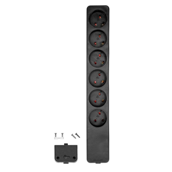 MicroConnect Open-end Danish EDB 6-way power strip, Black 1 MicroConnect Open-end Danish EDB 6-way power strip, Black 1