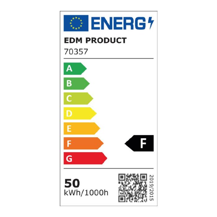 Foco proyector led 50w 4000lm 6400k luz fria con sensor de presencia 23,8x4,5x19,2cm edm 1