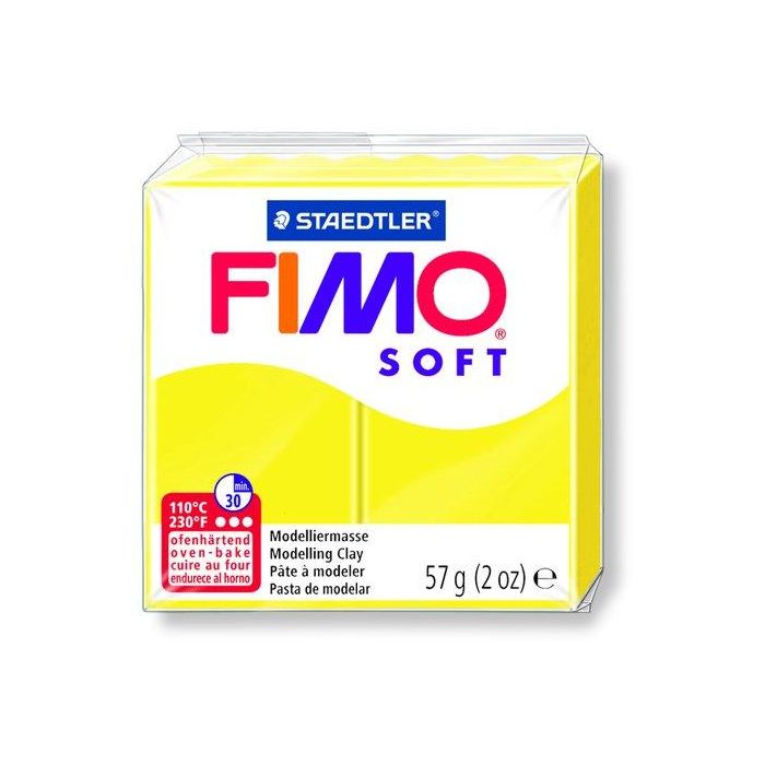 Pasta Modelar Fimo Soft Amarillo Limon 57 Gr. 6 unidades