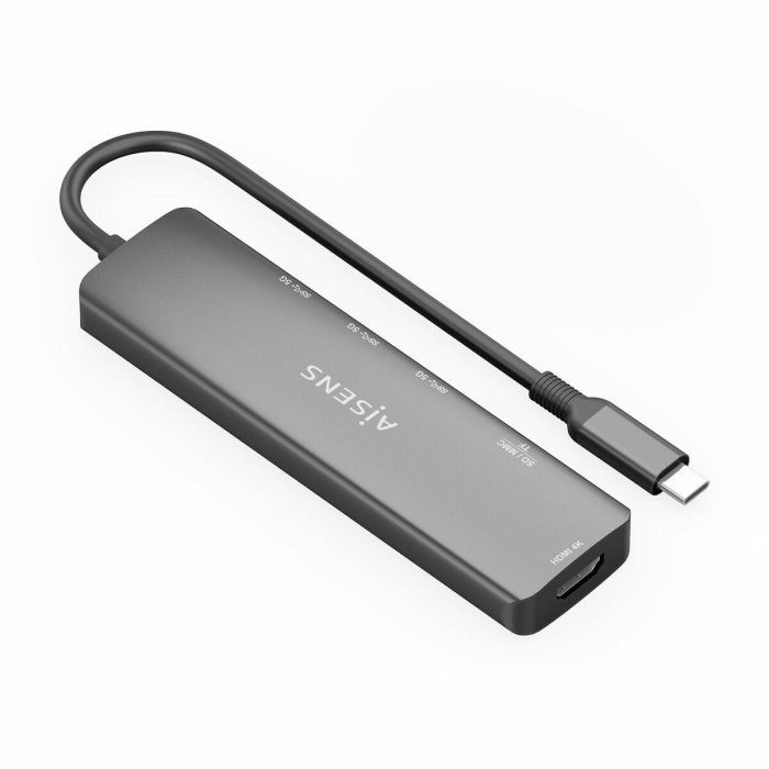 Hub USB Aisens USB-C DOCK 6 EN 1 Gris 1