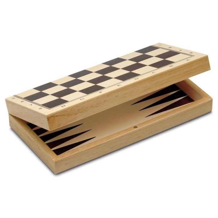 Juego 3 en 1 ajedrez, damas y backgammon de madera 29x29 cm 3 Juego 3 en 1 ajedrez, damas y backgammon de madera 29x29 cm 3