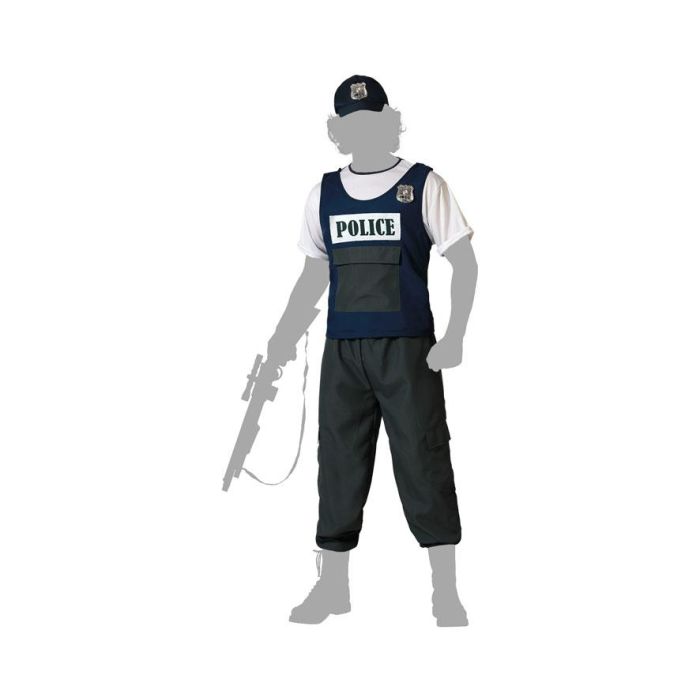 Disfraz Policia Chaleco Azul Hombre Adulto XS-S 4 Disfraz Policia Chaleco Azul Hombre Adulto XS-S 4