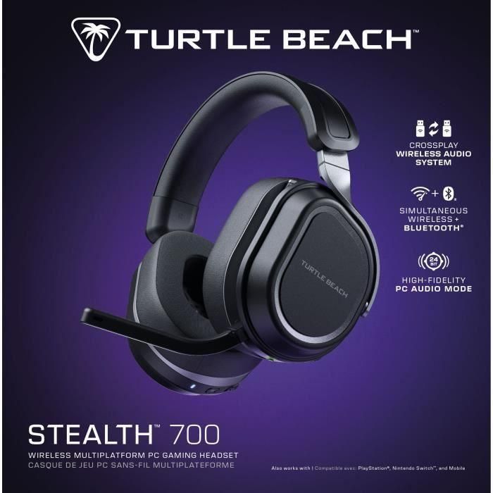 Auriculares gaming inalámbricos multiplataforma - TURTLE BEACH - Stealth 700PC (Gen3) - Negro 1 Auriculares gaming inalámbricos multiplataforma - TURTLE BEACH - Stealth 700PC (Gen3) - Negro 1