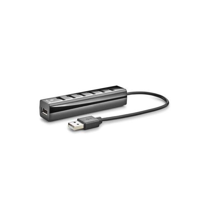 NGS IHUB7TINY Hub USB 2.0 de 7 Puertos con Alimentación Externa, Diseño Compacto para Múltiples Dispositivos, Velocidad 480 Mbps 3