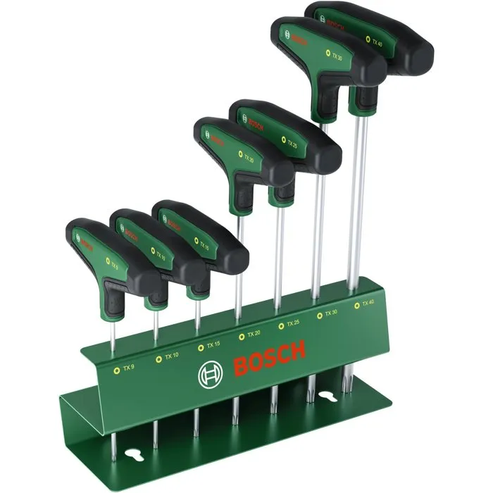 Bosch BOS4059952735320 - Juego de 7 Destornilladores Torx con Mango en T