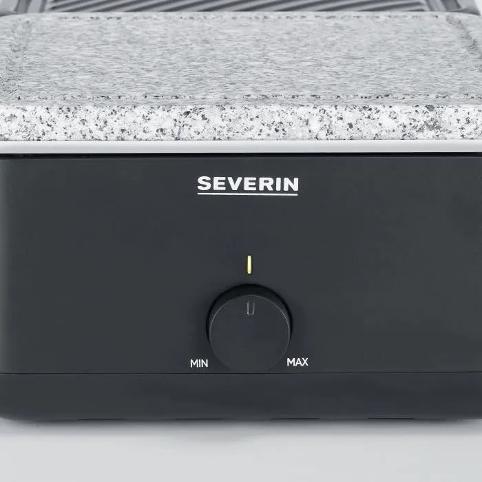 Severin RG2366 Raclette para 8 personas con Placa de Cocción Reversible y Piedra Natural, Negro 2