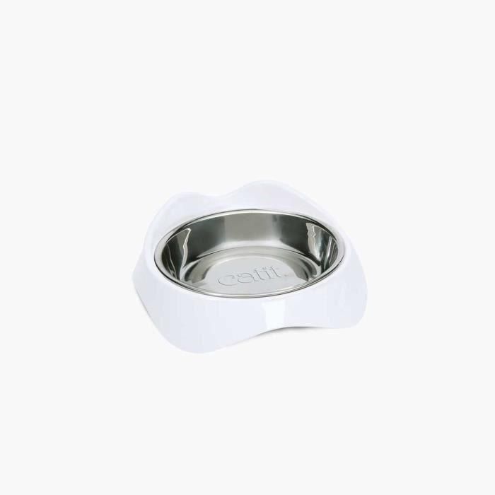 Catit CAT0022517438749 Comedero para Gatos PIXI, 200ml, con Cuencos Extraíbles de Acero Inoxidable, Color Blanco