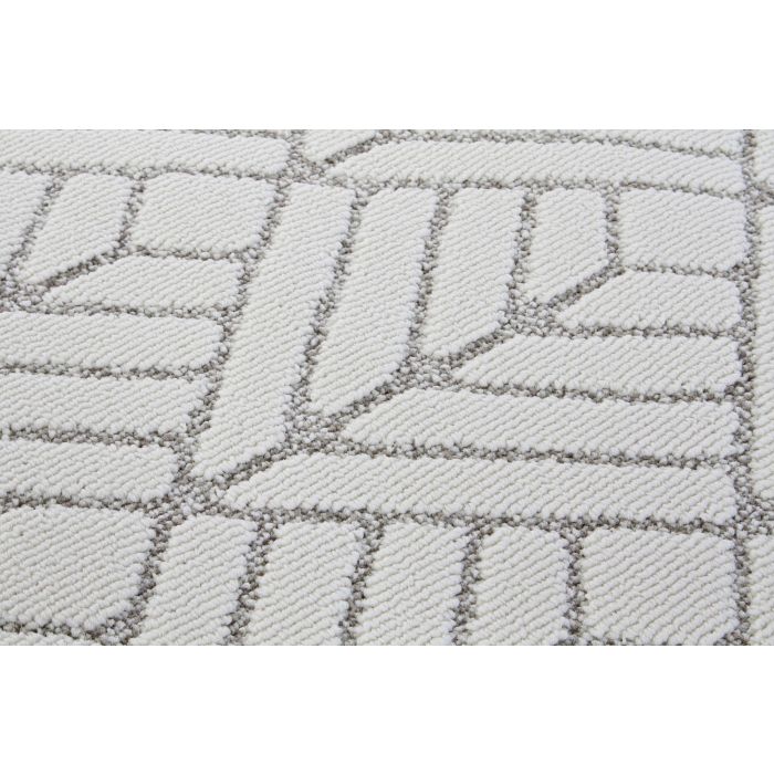 DKD Home Decor Alfombra Chic Blanco Beige 240 x 61 cm Poliester 2