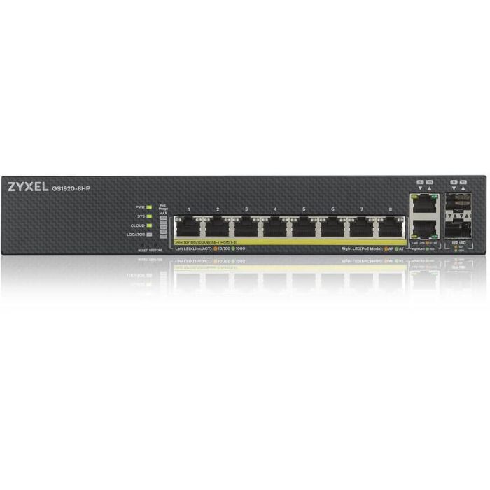 Zyxel GS1920-8HPV2-EU0101F Switch Gestionado Gigabit Ethernet 8 Puertos PoE Negro 1 Zyxel GS1920-8HPV2-EU0101F Switch Gestionado Gigabit Ethernet 8 Puertos PoE Negro 1