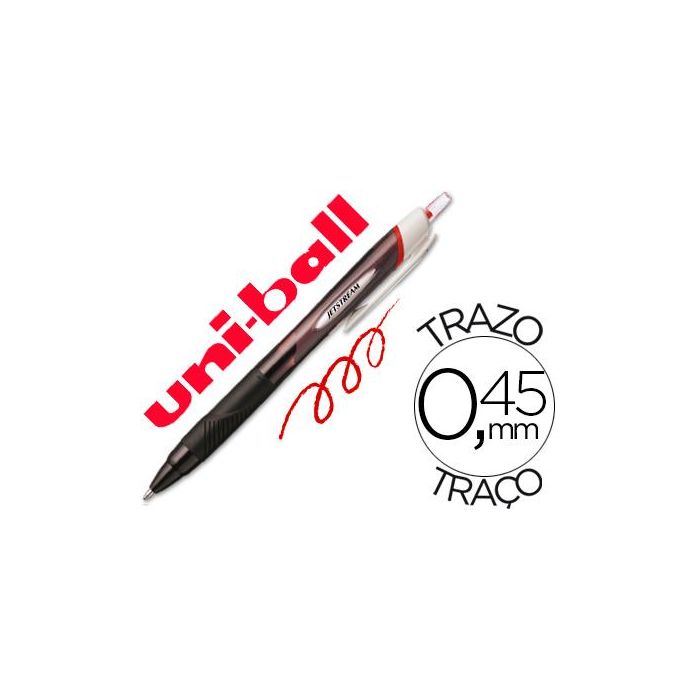 Boligrafo Uni-Ball Jet Stream Sport Sxn-150 Tinta Hibrida Rojo 12 unidades