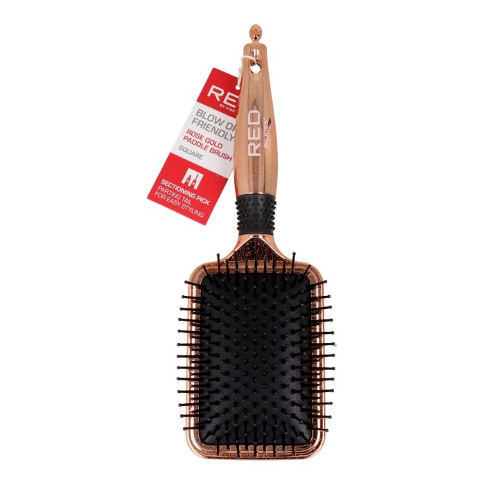 Red Kiss Cepillo de paleta Rose Gold resistente al calor para desenredar y secar