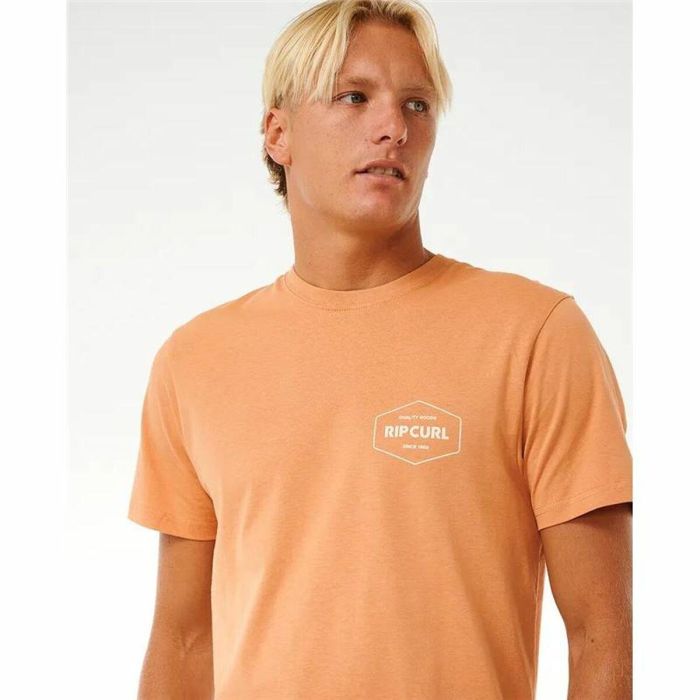 Camiseta Deportiva de Manga Corta Rip Curl Stapler Marrón claro S 2 Camiseta Deportiva de Manga Corta Rip Curl Stapler Marrón claro S 2