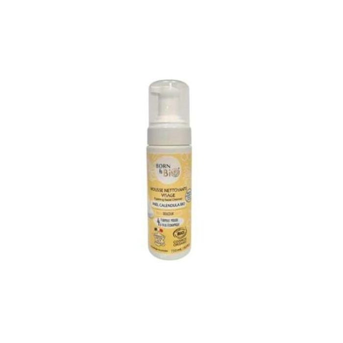 BORN TO BIO Espuma Limpiadora Facial Piel Sensible con Miel de Caléndula Orgánica Certificada 150 ml