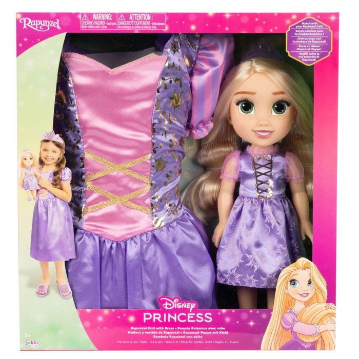 JAKKS PACIFIC Muñeca Disney Rapunzel 38cm con Disfraz para Niñas de 4-7 años