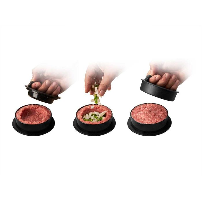 Prensa Hamburguesa 3 en 1 PP Antiadherente Kinvara 12.5x5.8x12.5 cm Negro (12 Unidades) 3 Prensa Hamburguesa 3 en 1 PP Antiadherente Kinvara 12.5x5.8x12.5 cm Negro (12 Unidades) 3