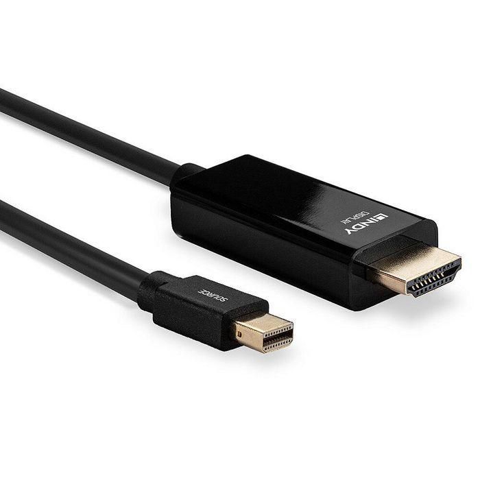 Lindy 1m Mini DisplayPort to HDMI 10.2G Cable 2 Lindy 1m Mini DisplayPort to HDMI 10.2G Cable 2
