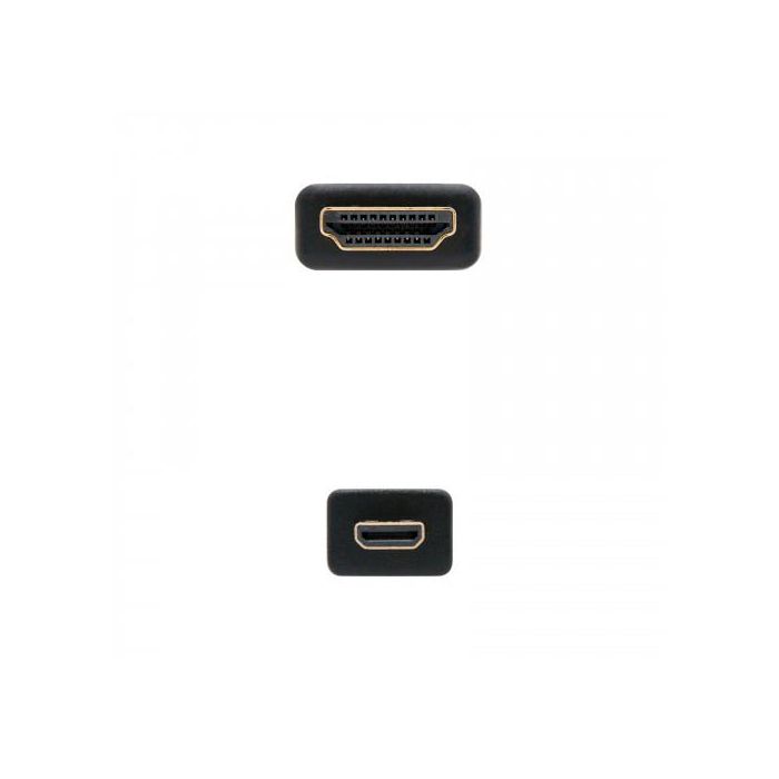 Nanocable 10.15.3501 Cable HDMI Alta Velocidad con Ethernet 4K HDR 0.8m - Negro - Micro HDMI Tipo D a HDMI Tipo A Macho