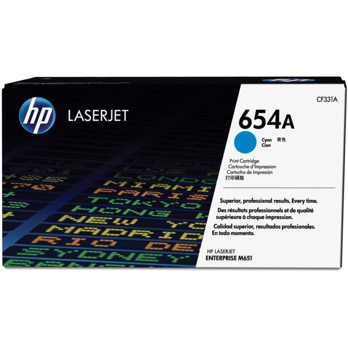 HP CF331A Tóner Original LaserJet 654A Cian Standard, 15.000 páginas, 1er-Pack