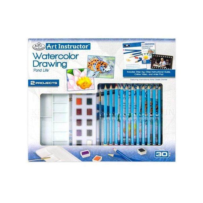 Royal Langnickel Juego De Lápices Art Instructor con acuarelas, pincel y accesorios