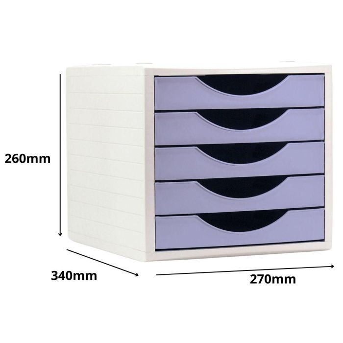 Modulo 5 Cajones Archivo 2000 Archivotec Malva Pastel 1
