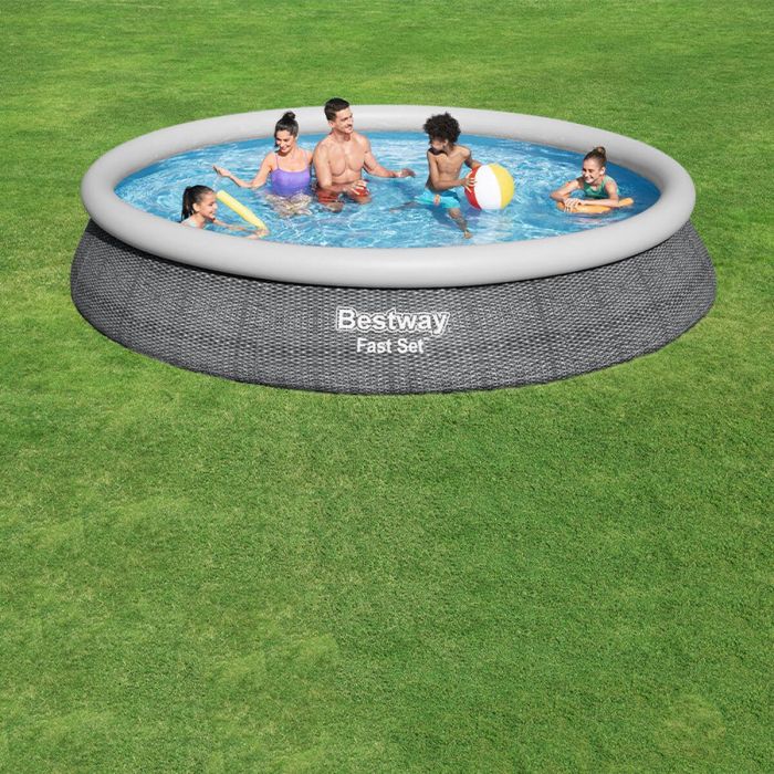 Bestway Piscina Hinchable Adulto Aro Ratan con Depurador 475x84 cm Jardin 57313 7